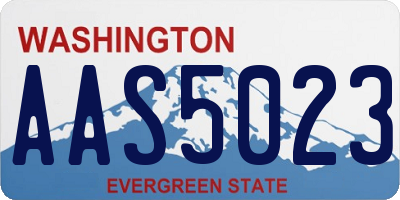 WA license plate AAS5023