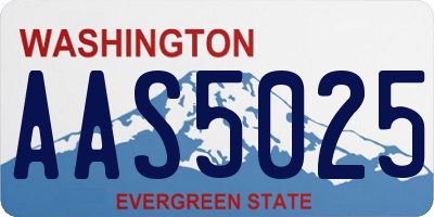 WA license plate AAS5025