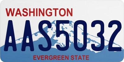 WA license plate AAS5032