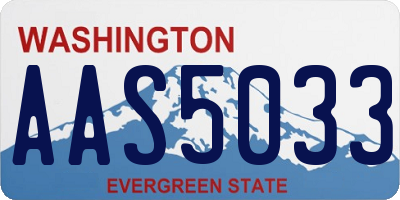 WA license plate AAS5033