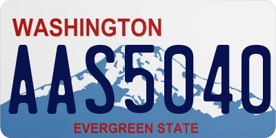 WA license plate AAS5040