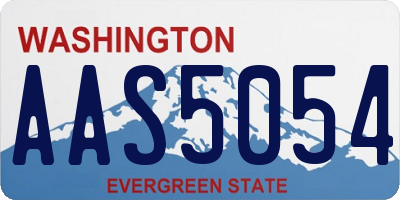 WA license plate AAS5054