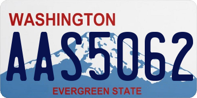 WA license plate AAS5062