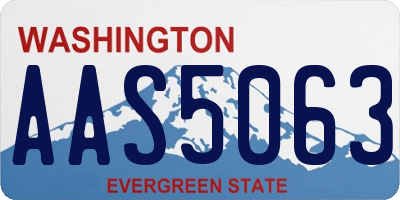 WA license plate AAS5063