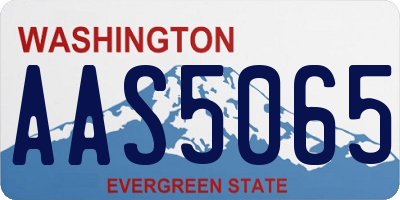 WA license plate AAS5065