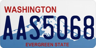 WA license plate AAS5068