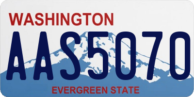 WA license plate AAS5070