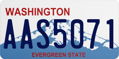 WA license plate AAS5071