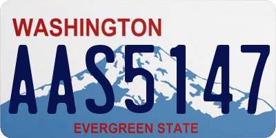 WA license plate AAS5147