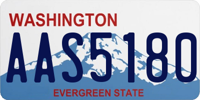 WA license plate AAS5180