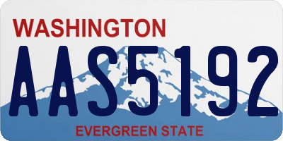 WA license plate AAS5192