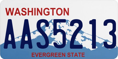 WA license plate AAS5213