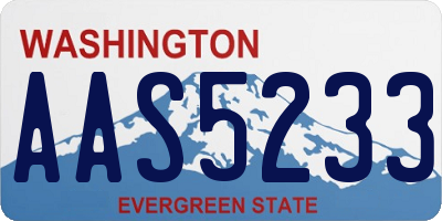 WA license plate AAS5233