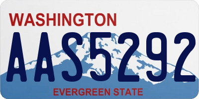 WA license plate AAS5292