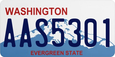 WA license plate AAS5301