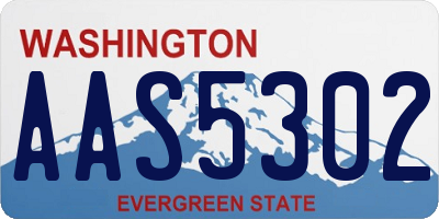 WA license plate AAS5302