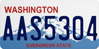 WA license plate AAS5304