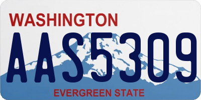 WA license plate AAS5309