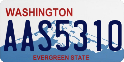WA license plate AAS5310
