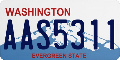 WA license plate AAS5311