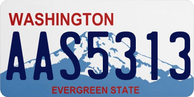 WA license plate AAS5313
