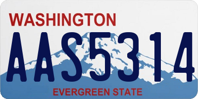 WA license plate AAS5314
