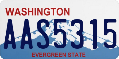 WA license plate AAS5315