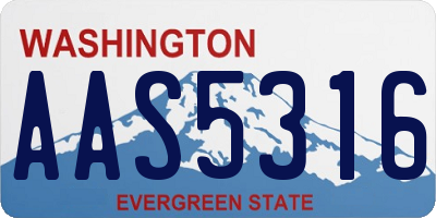WA license plate AAS5316