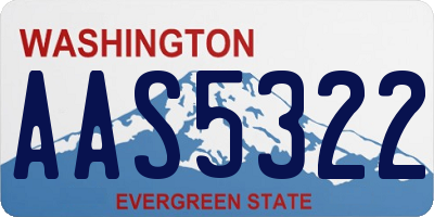WA license plate AAS5322