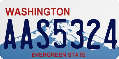 WA license plate AAS5324