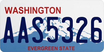 WA license plate AAS5326