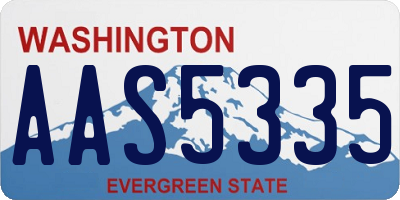 WA license plate AAS5335