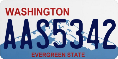 WA license plate AAS5342