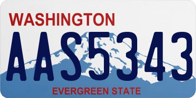 WA license plate AAS5343