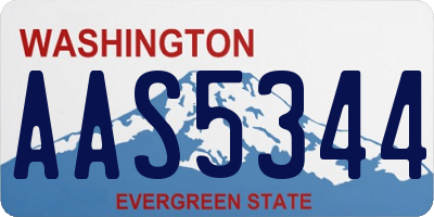 WA license plate AAS5344