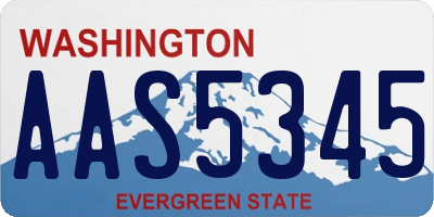 WA license plate AAS5345