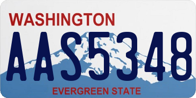 WA license plate AAS5348