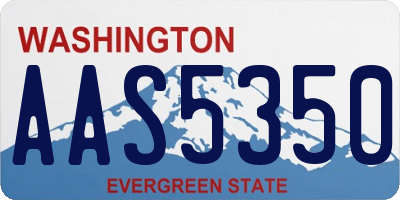 WA license plate AAS5350