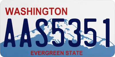 WA license plate AAS5351