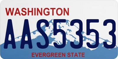 WA license plate AAS5353