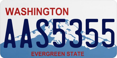 WA license plate AAS5355