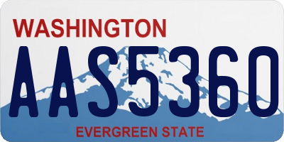 WA license plate AAS5360