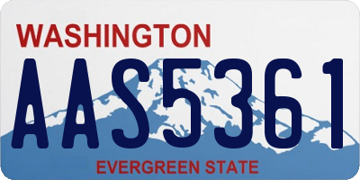 WA license plate AAS5361