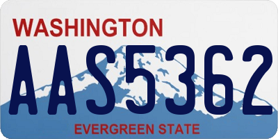 WA license plate AAS5362