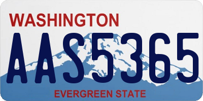 WA license plate AAS5365
