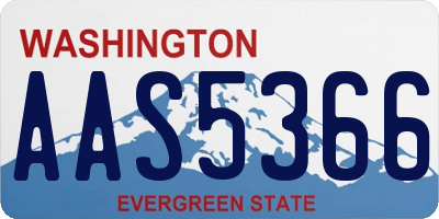 WA license plate AAS5366