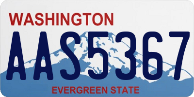 WA license plate AAS5367