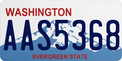 WA license plate AAS5368