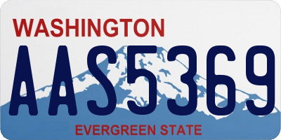 WA license plate AAS5369