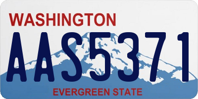 WA license plate AAS5371